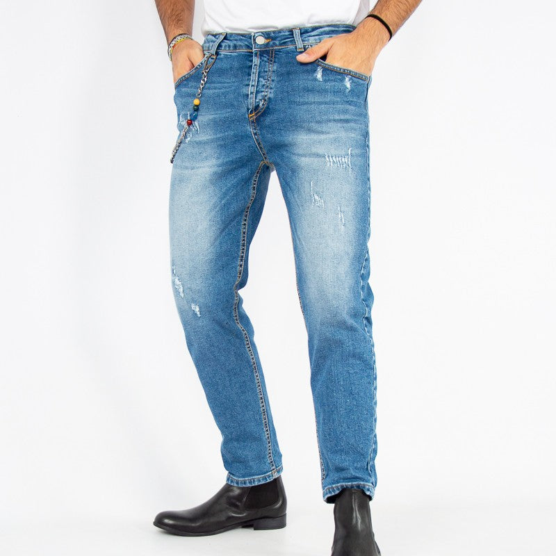 JEANS UOMO SKINNY ELEASTICO BLU