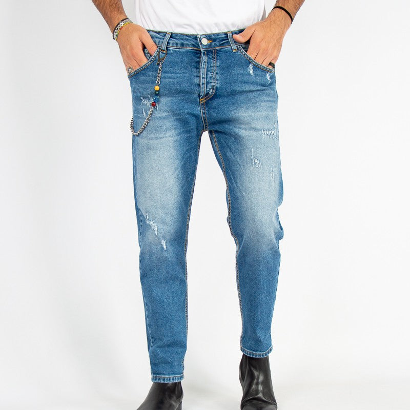 JEANS UOMO SKINNY ELEASTICO BLU