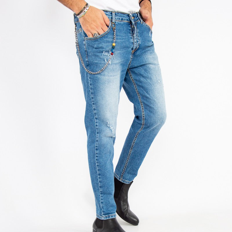 JEANS UOMO SKINNY ELEASTICO BLU