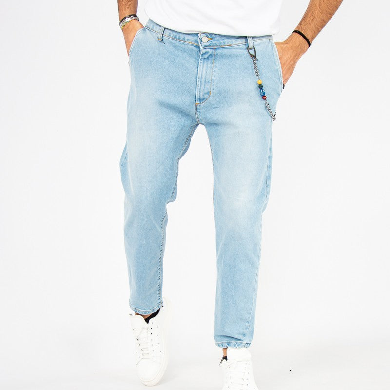 jeans uomo elastico tasca america chiaro