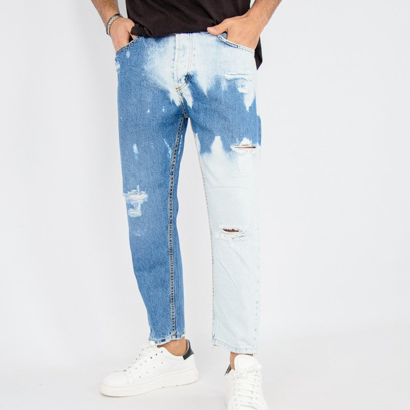 jeans uomo lungo denim sfumato