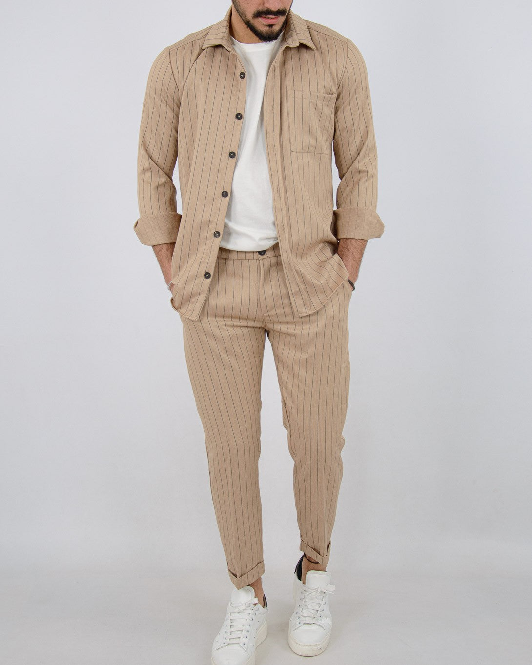 completo uomo casual gessato