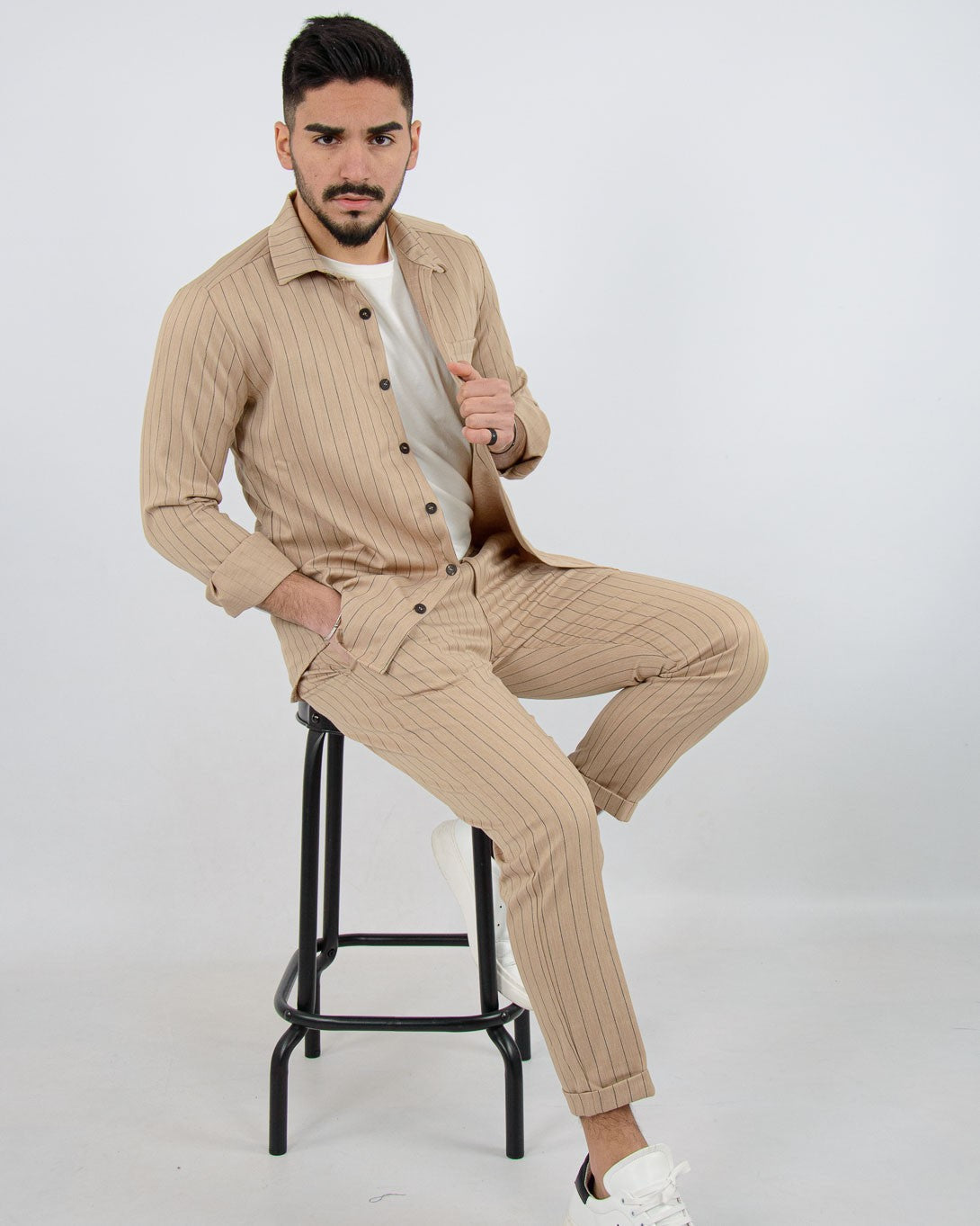 completo uomo casual gessato