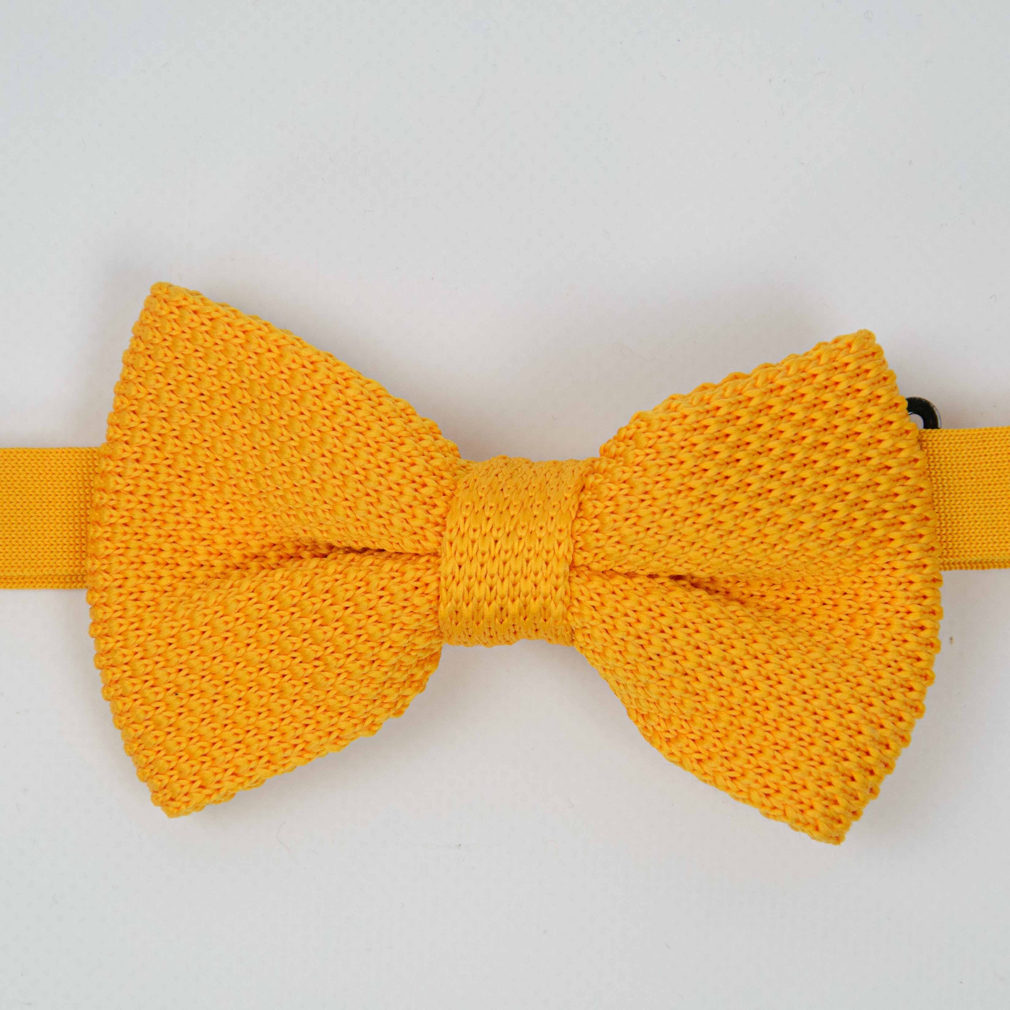 papillon uomo in maglia senape