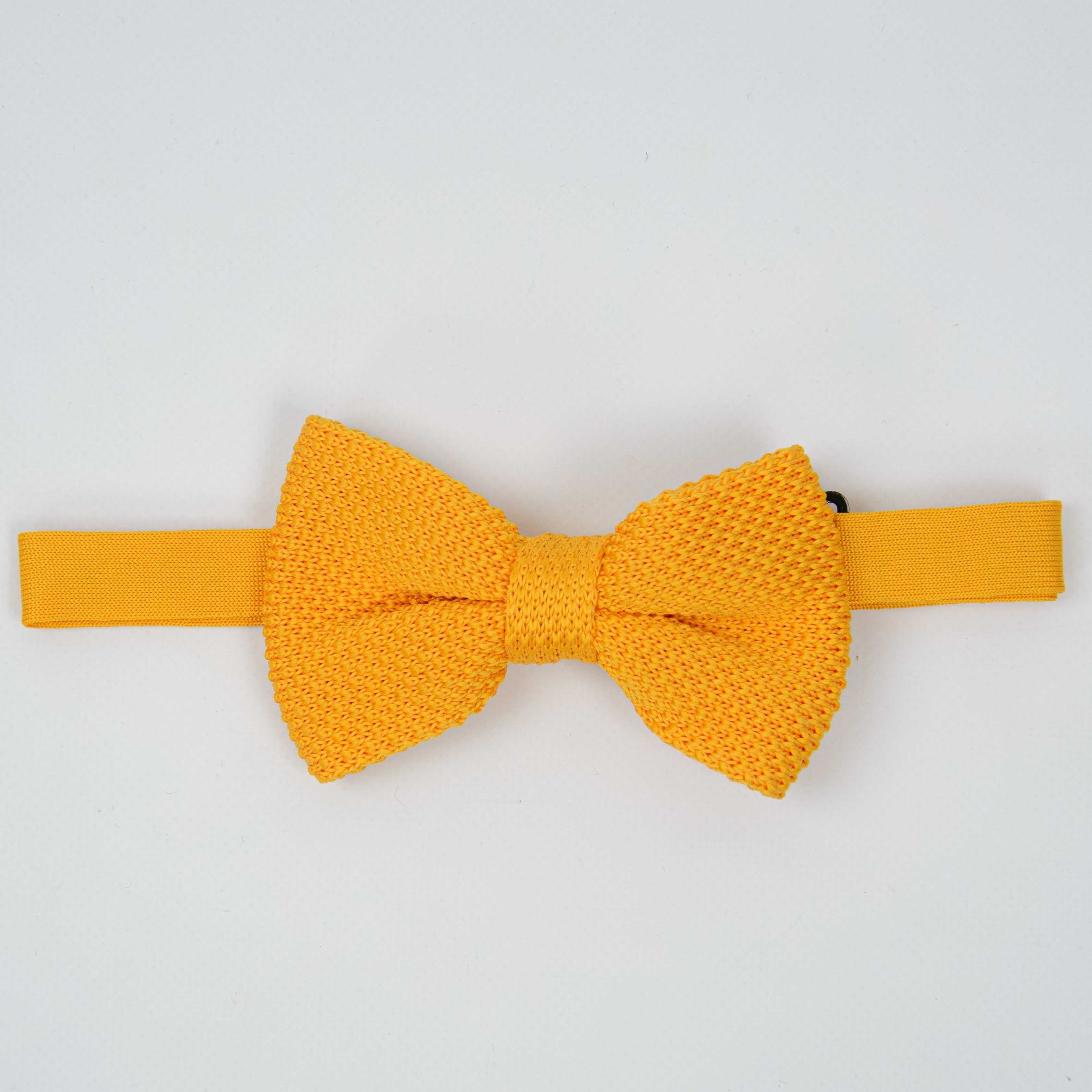 papillon uomo in maglia senape