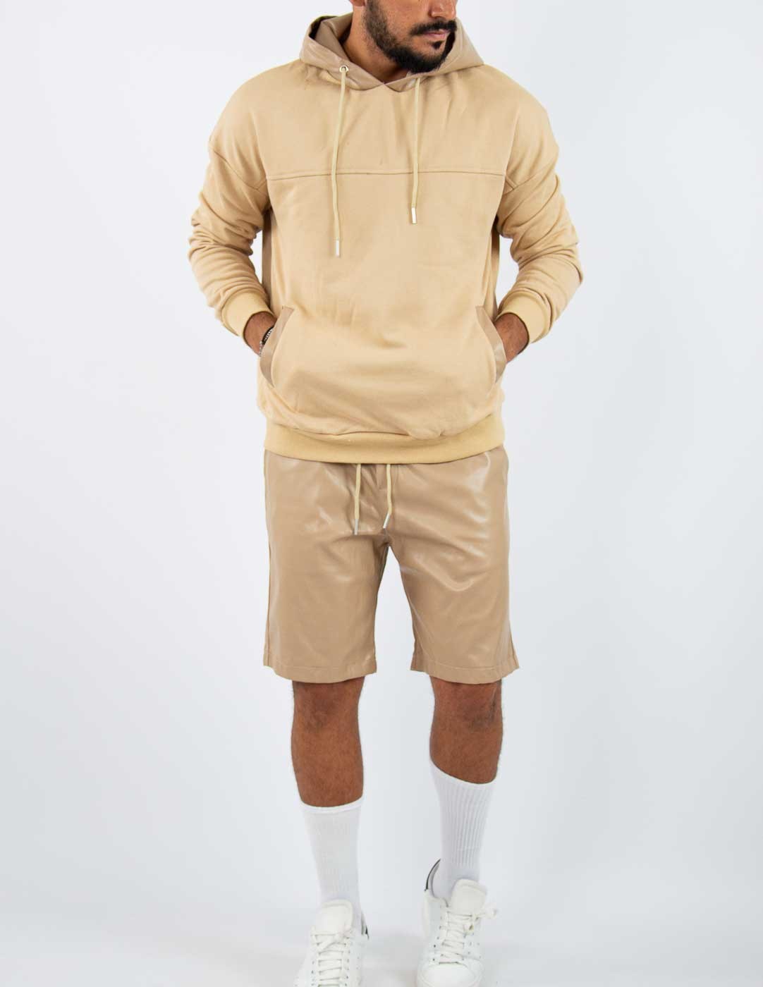 coordinato uomo con inserti in ecopelle