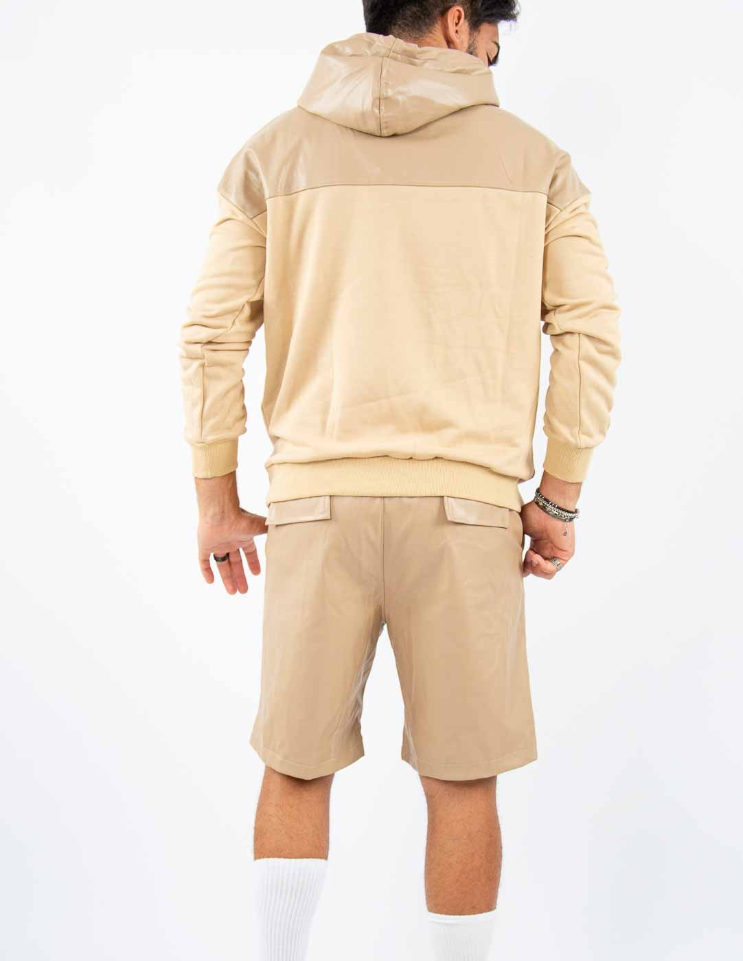 coordinato uomo con inserti in ecopelle