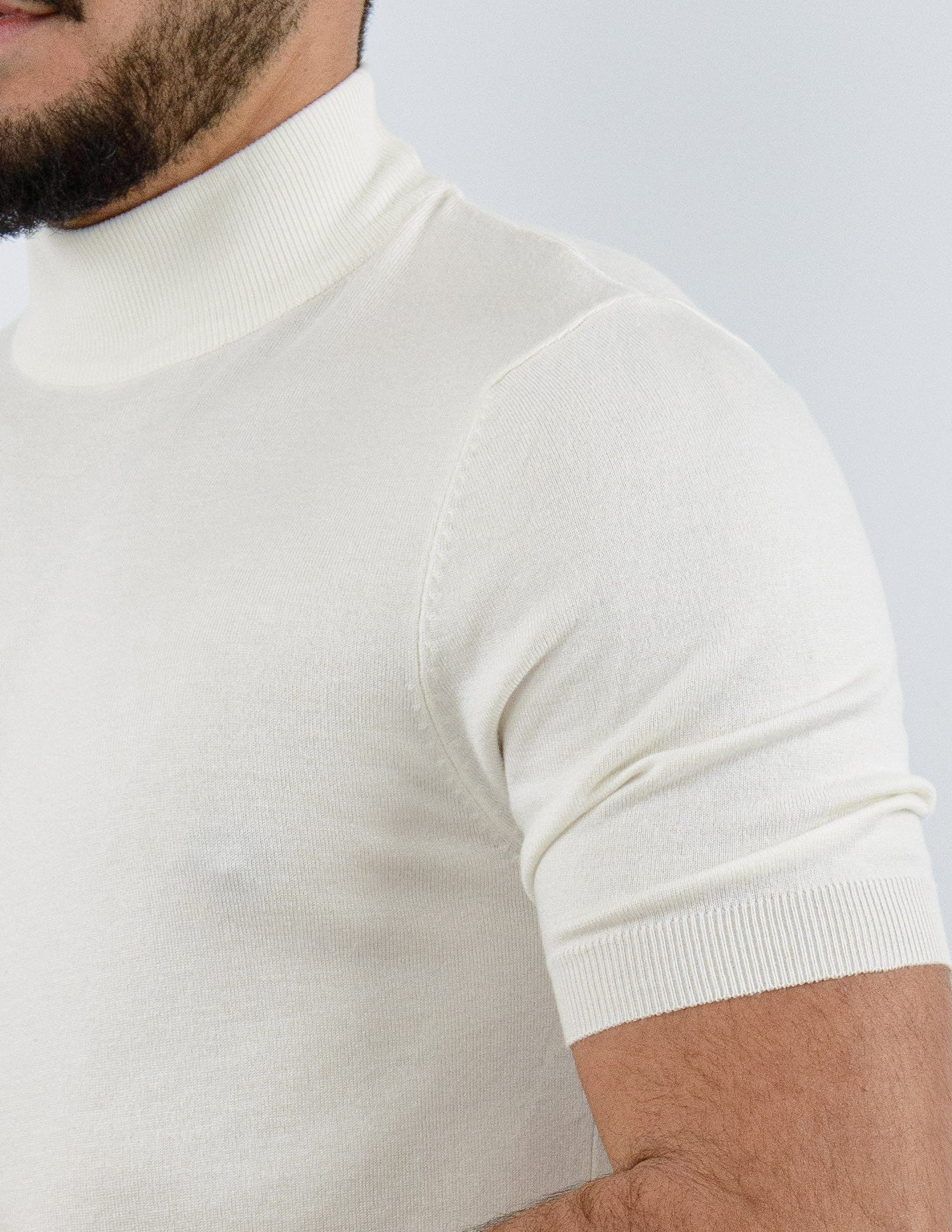 t-shirt uomo mezzo collo manica corta in filo