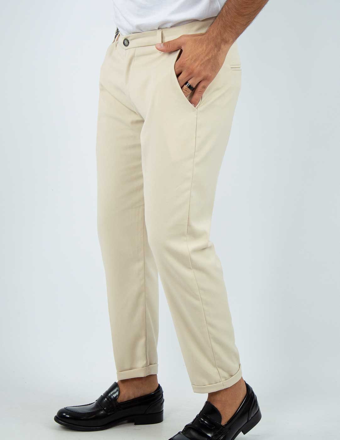 pantalone uomo sartoriale tinta unita