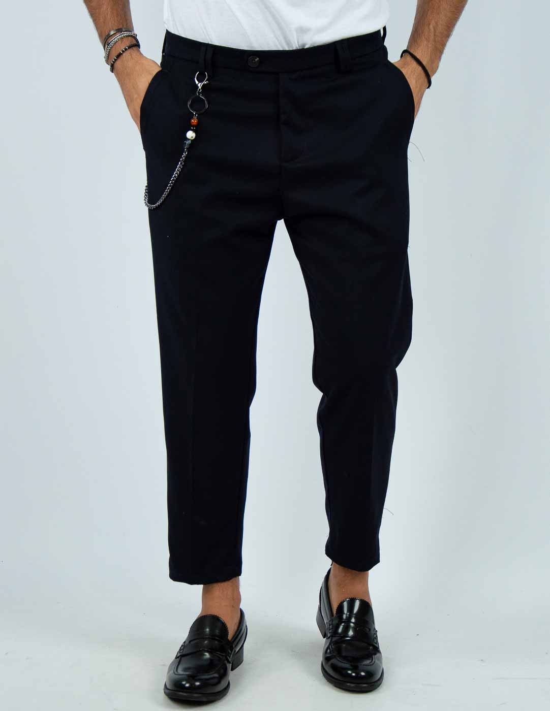 pantalone uomo sartoriale bottone allungato