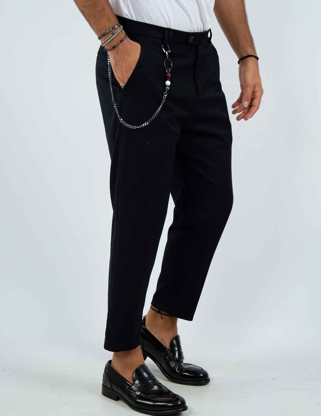 pantalone uomo sartoriale bottone allungato