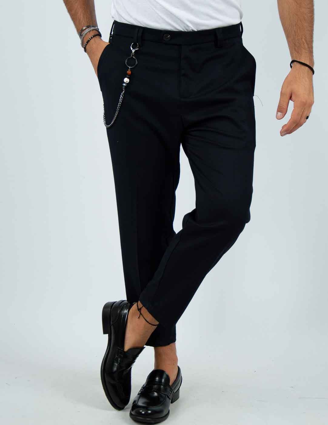 pantalone uomo sartoriale bottone allungato