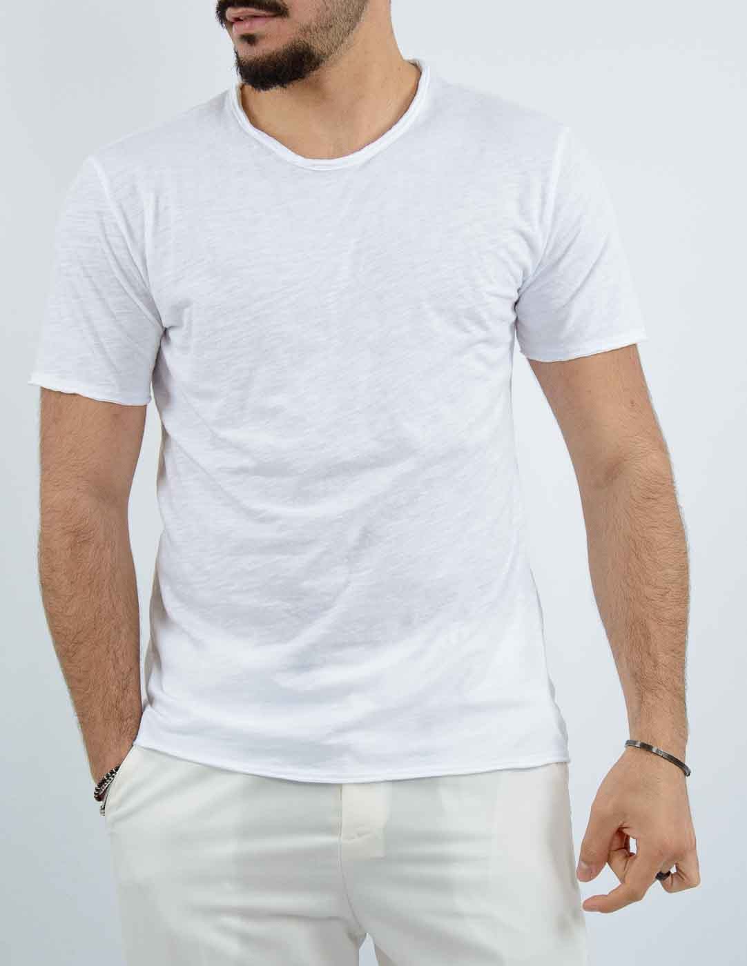 t-shirt uomo tessuto fiammato basic