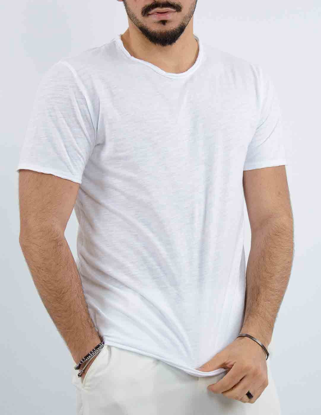 t-shirt uomo tessuto fiammato basic