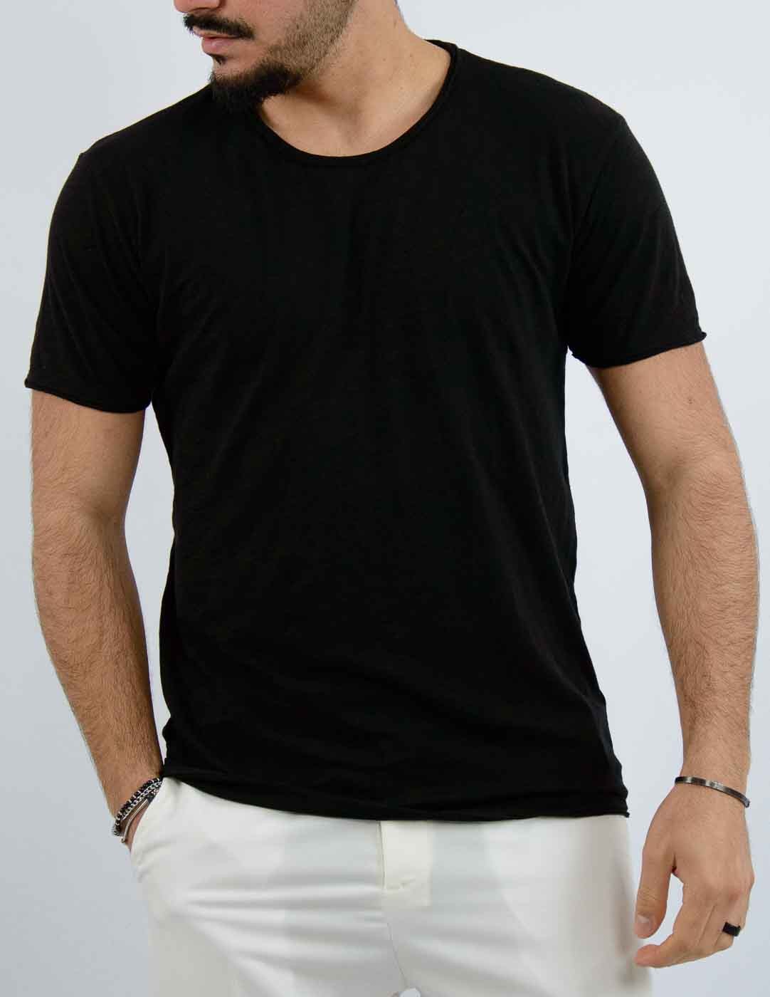 t-shirt uomo tessuto fiammato basic