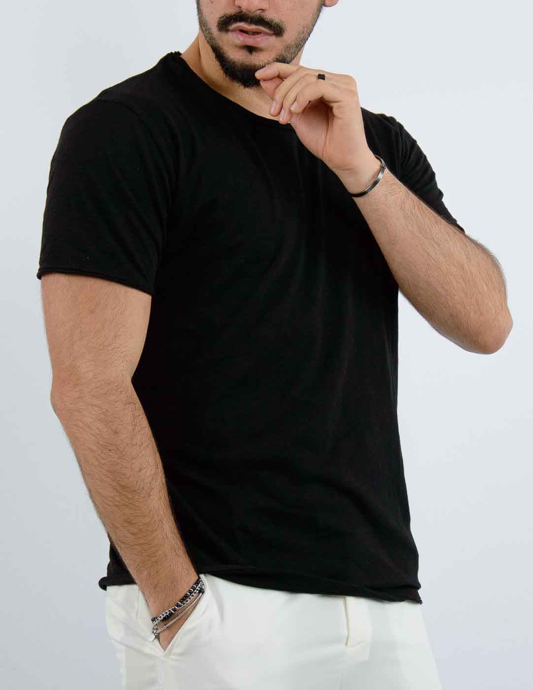 t-shirt uomo tessuto fiammato basic