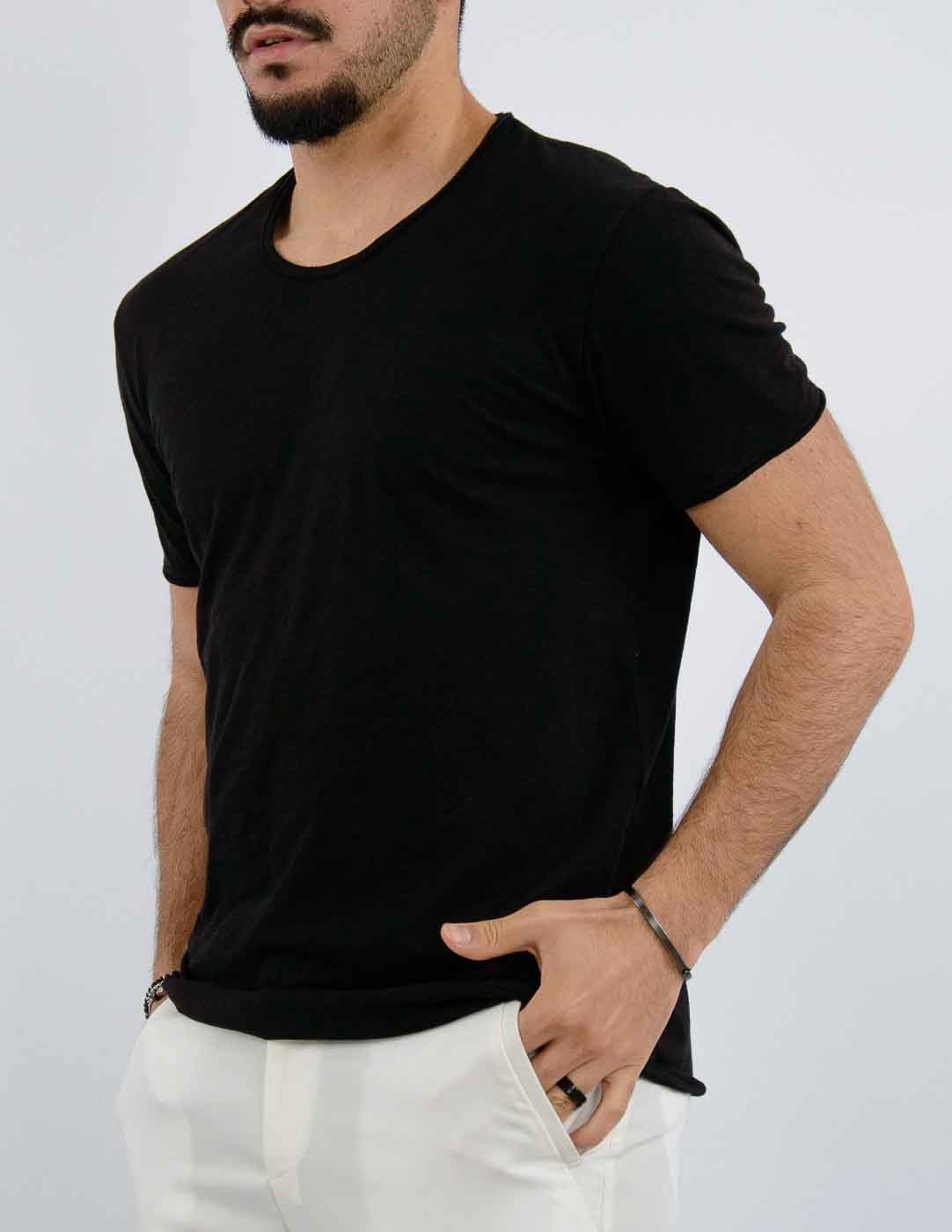 t-shirt uomo tessuto fiammato basic