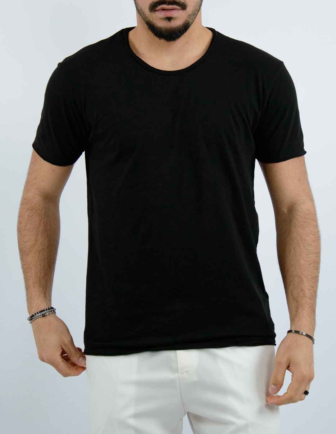 t-shirt uomo tessuto fiammato basic