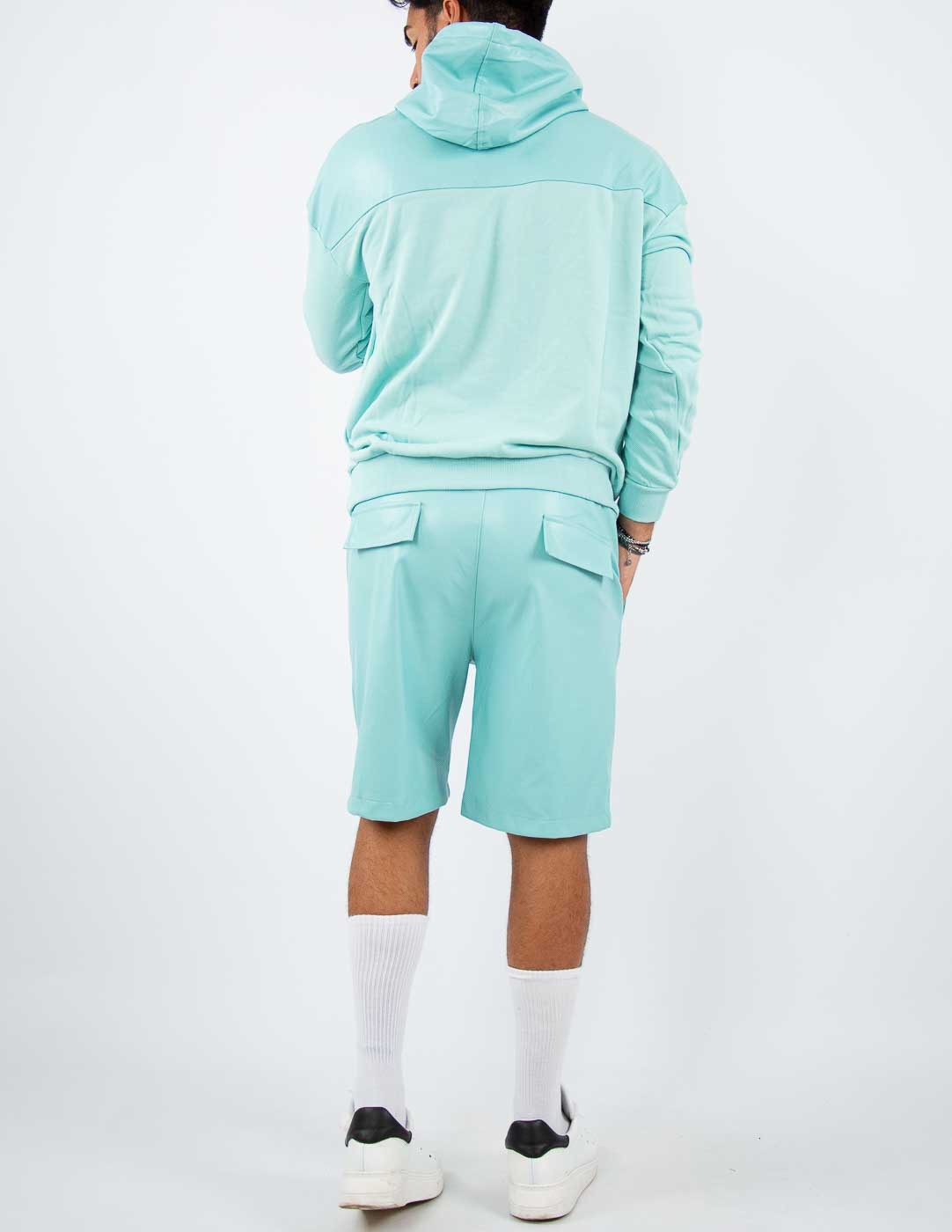 coordinato uomo con inserti in ecopelle