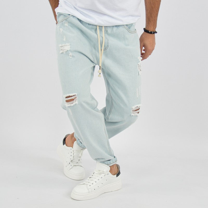 jeans uomo elastico rotture