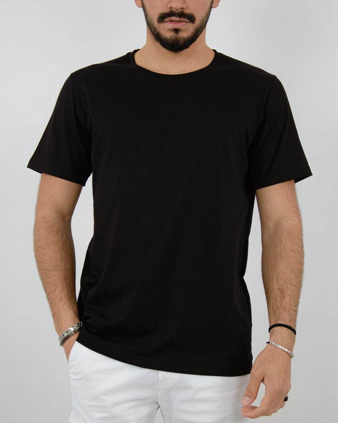 t-shirt uomo maglietta basic tinta unita
