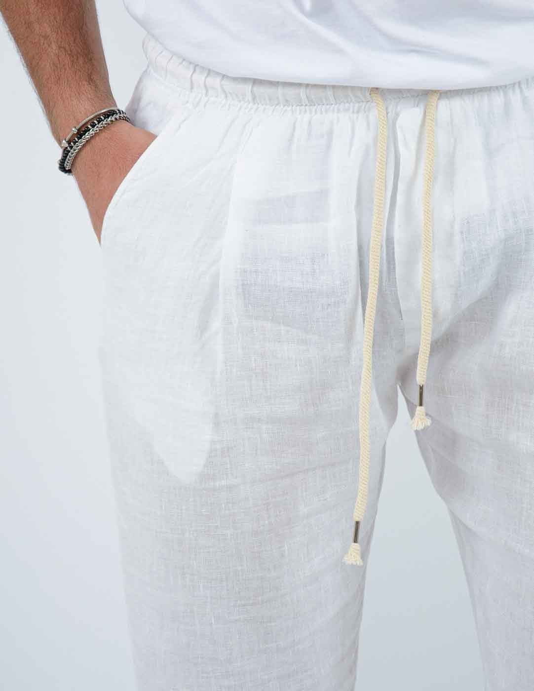PANTALONE UOMO JOGGER CAPRI LINO