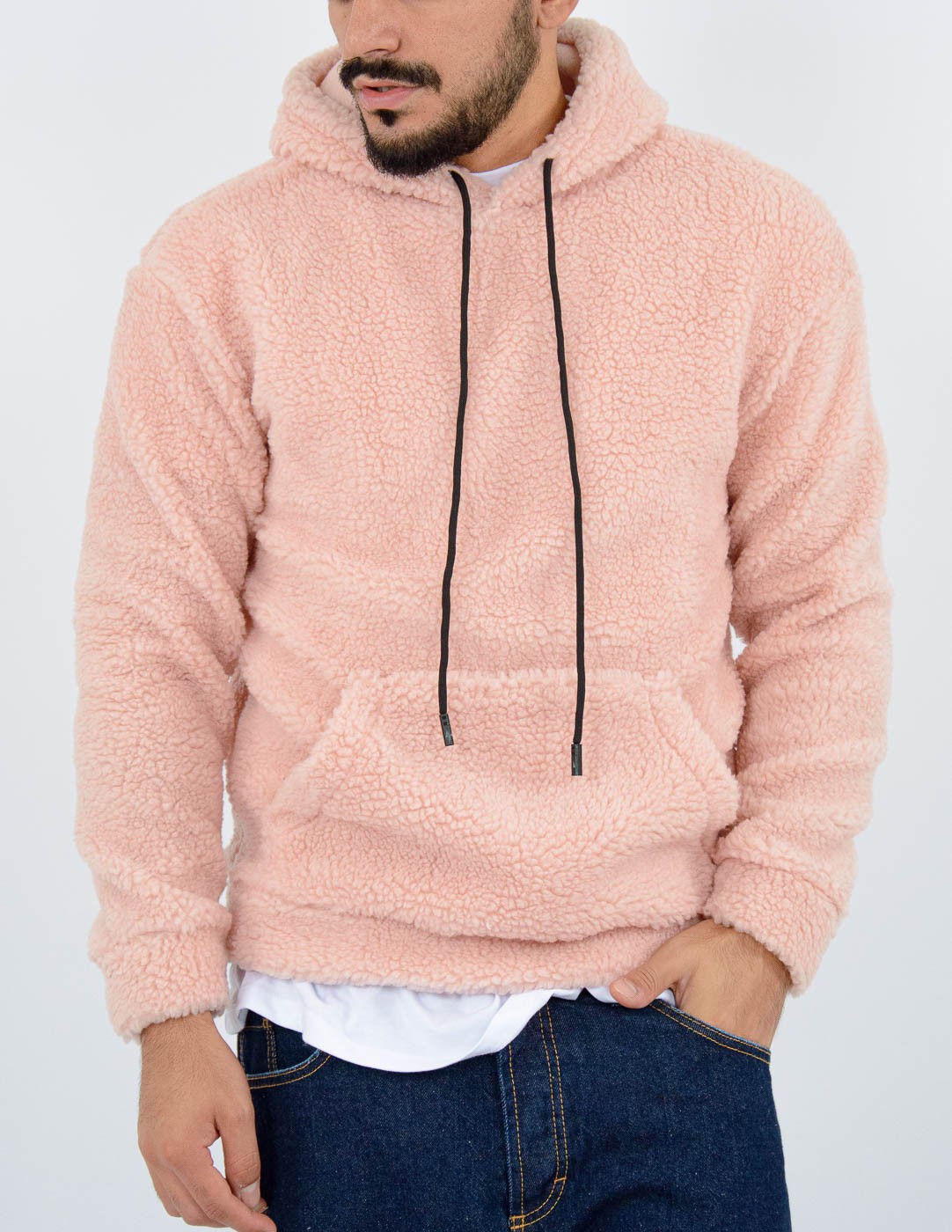 FELPA UOMO TEDDY CON CAPPUCCIO