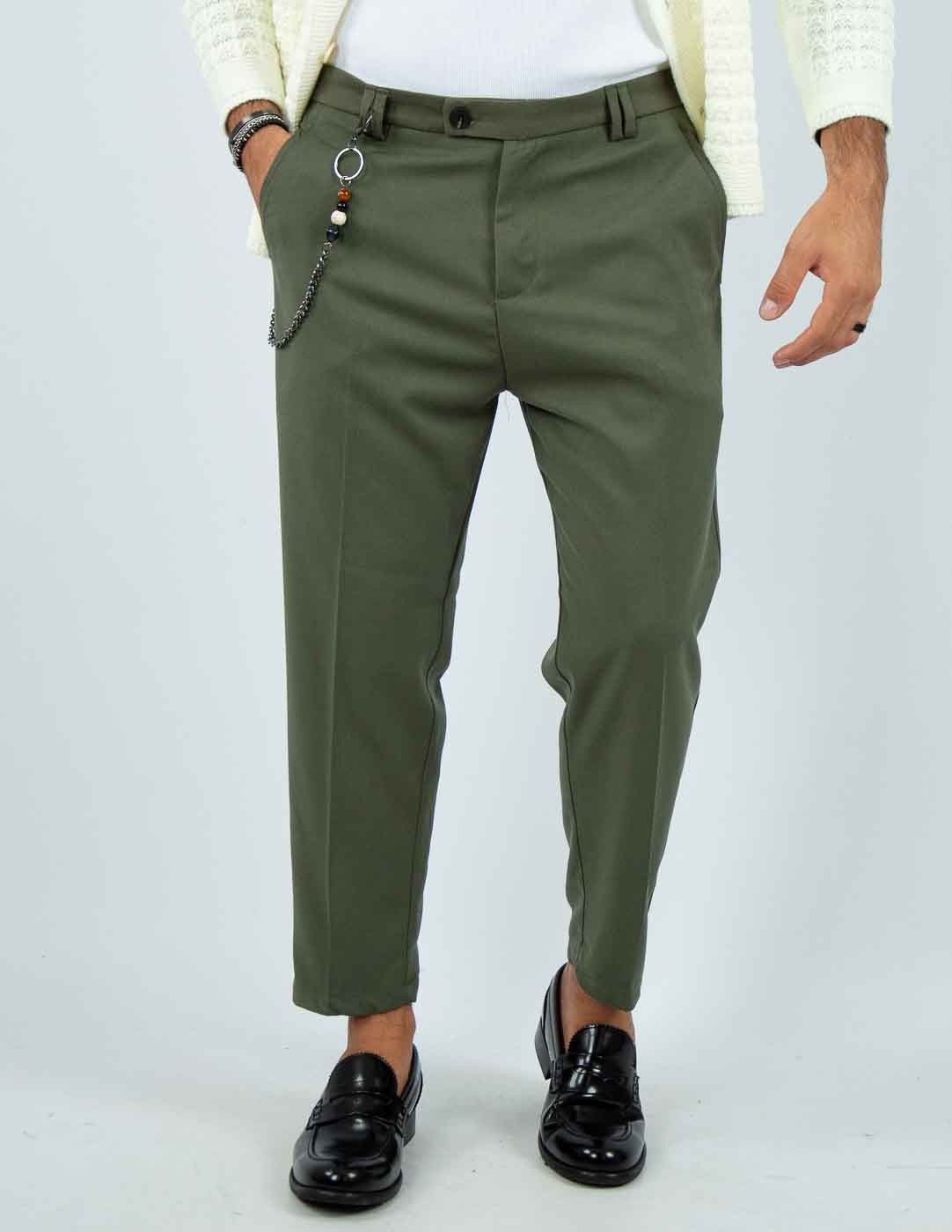 pantalone uomo sartoriale bottone allungato