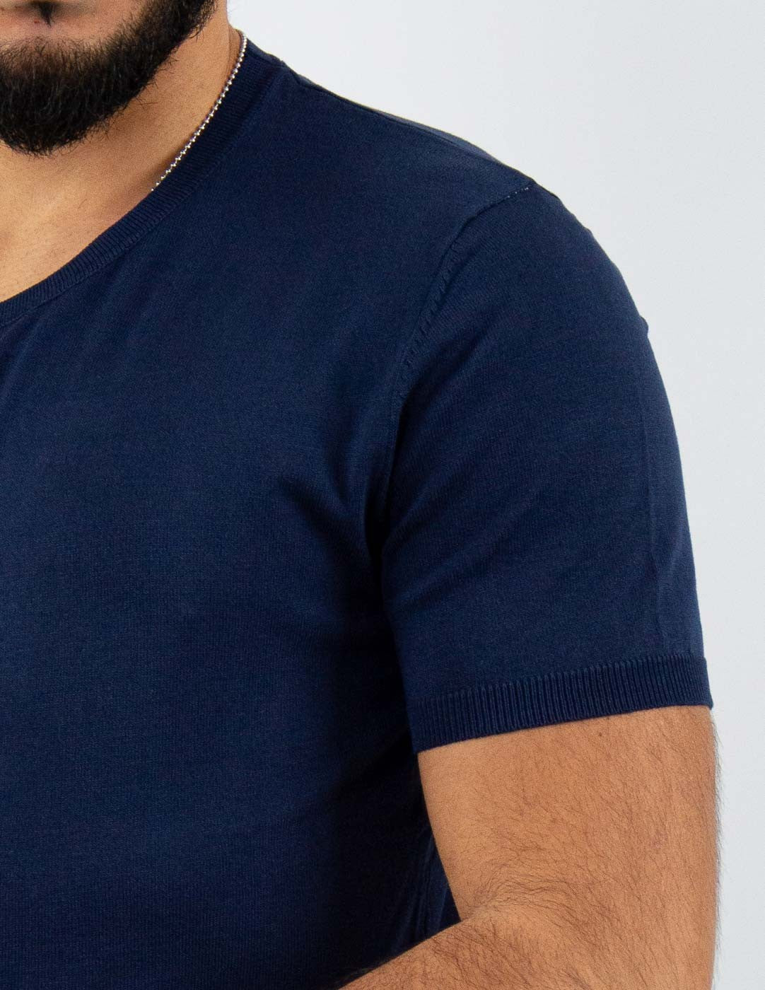 t-shirt girocollo in maglia leggera