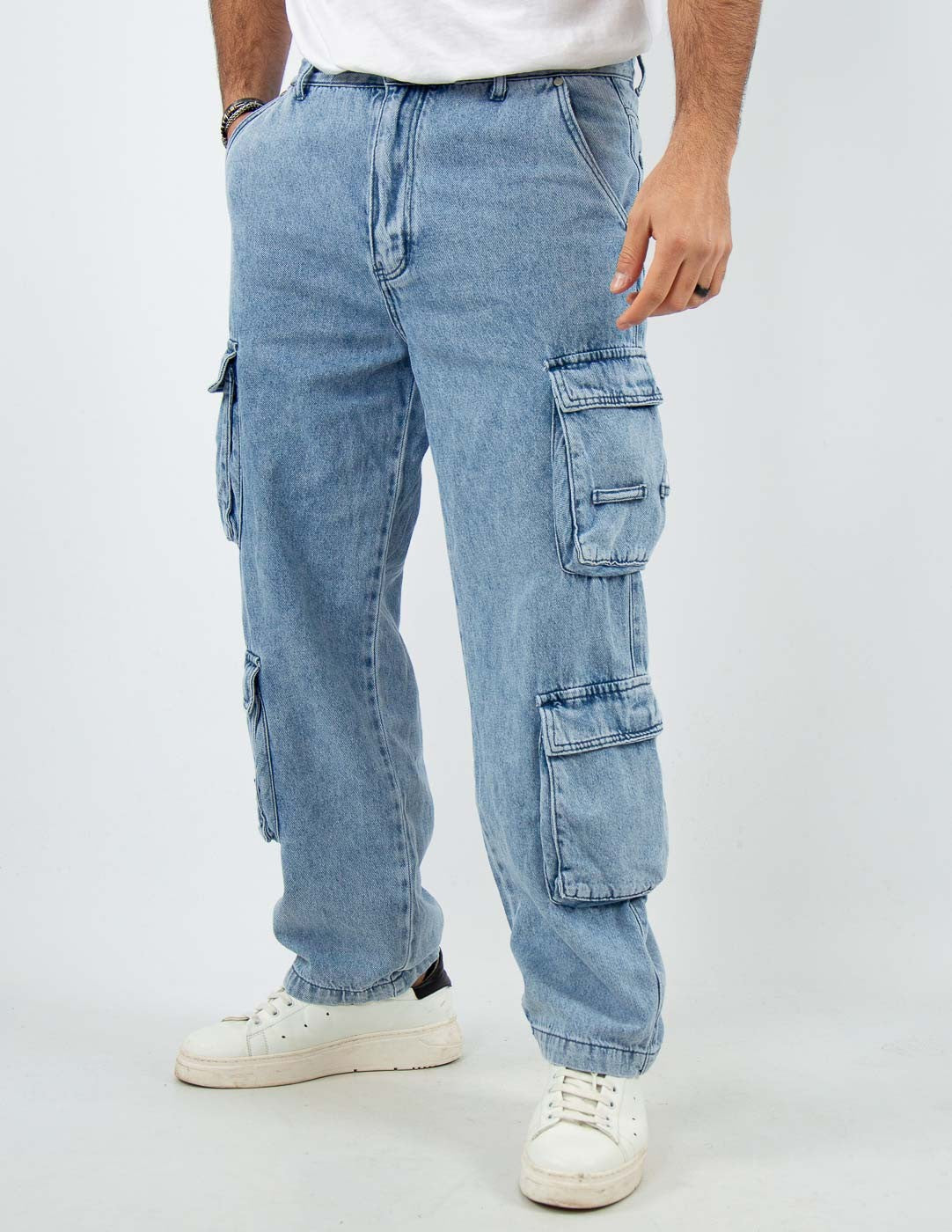 cargo uomo jeans multitasche