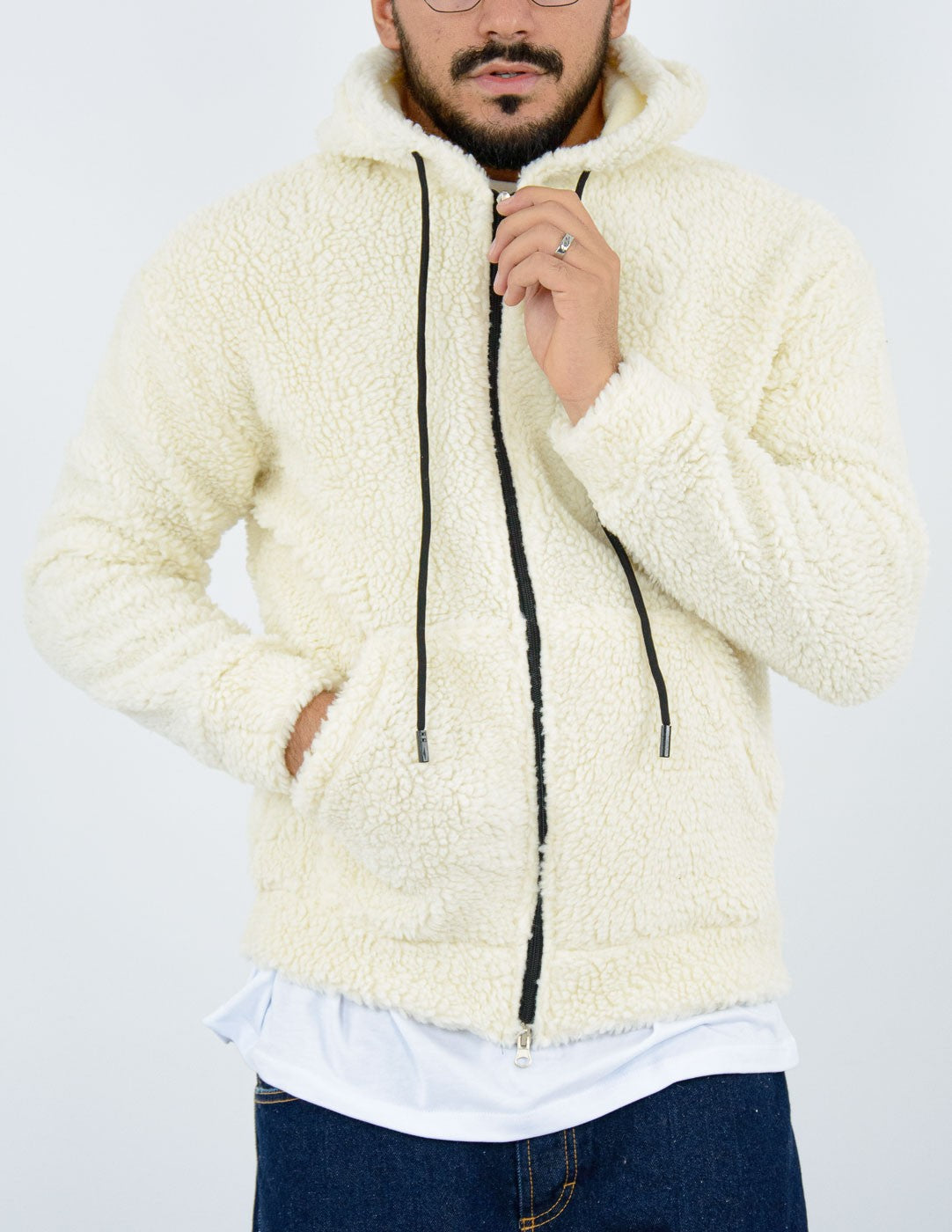 felpa uomo teddy con zip