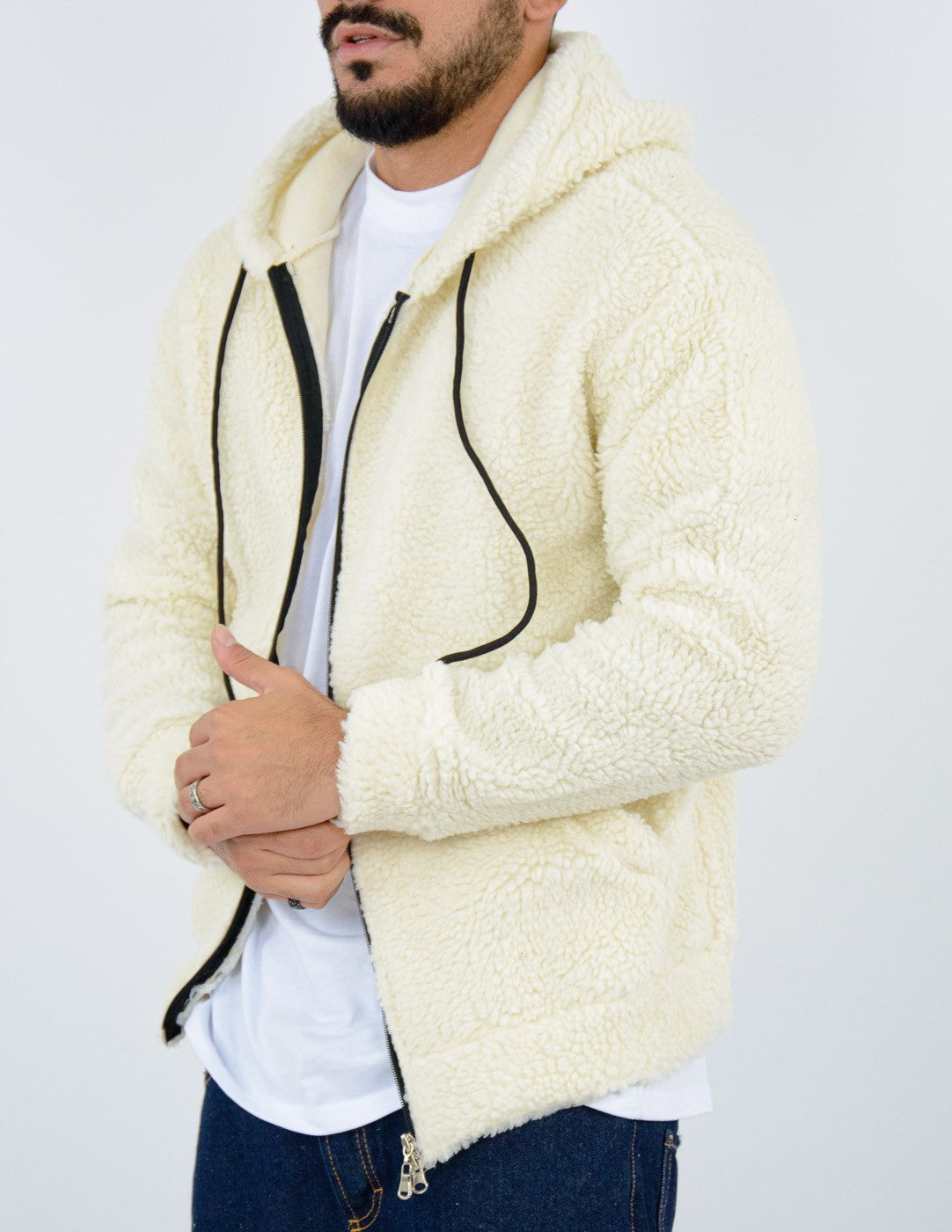 felpa uomo teddy con zip