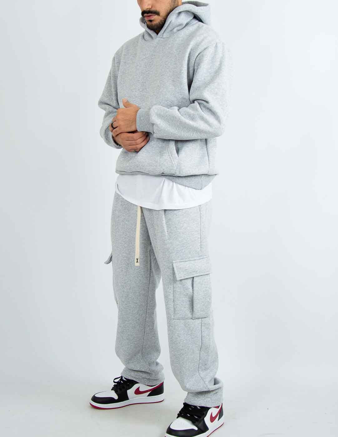 tuta uomo con cargo fondo largo