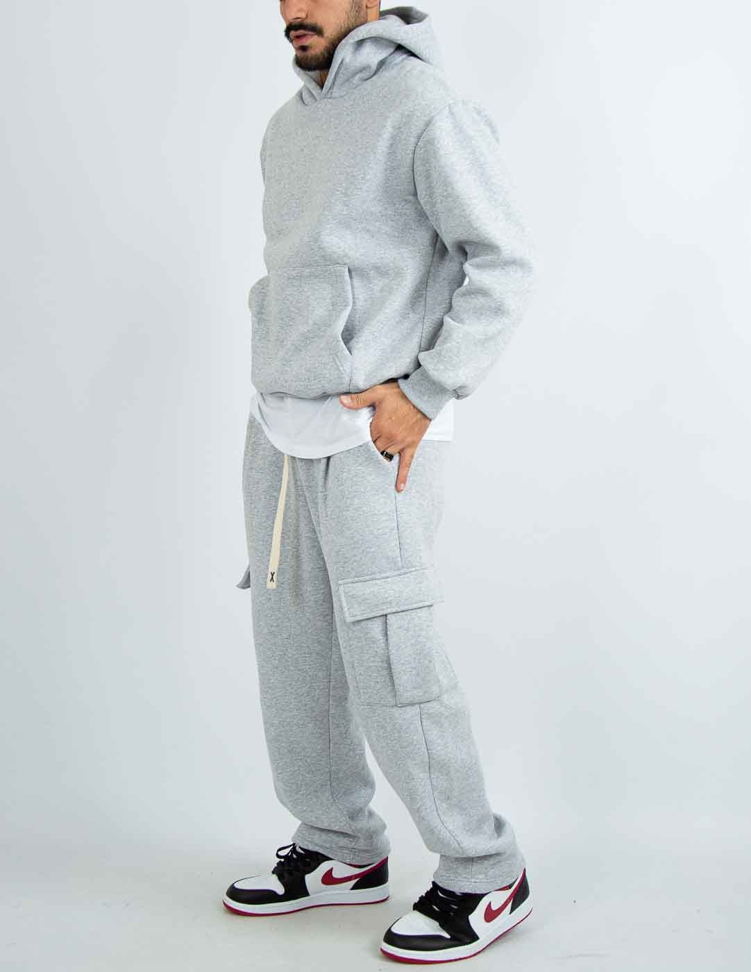 tuta uomo con cargo fondo largo