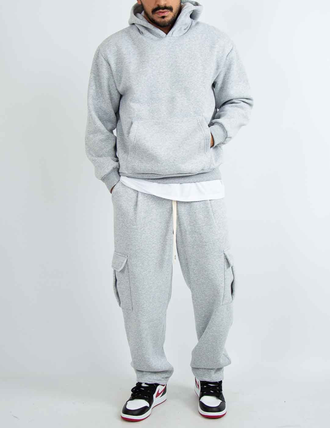 tuta uomo con cargo fondo largo