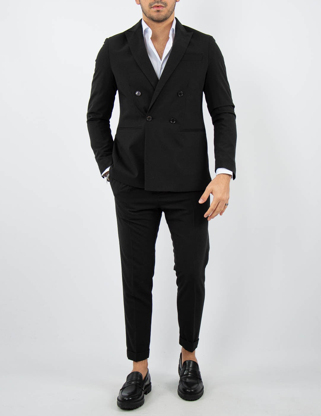 abito uomo doppiopetto tinta unita