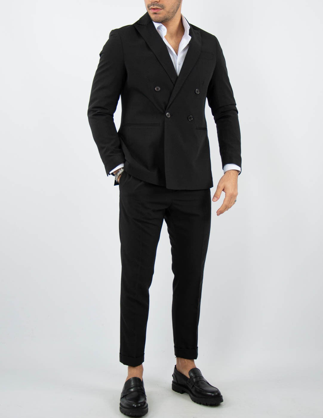 abito uomo doppiopetto tinta unita
