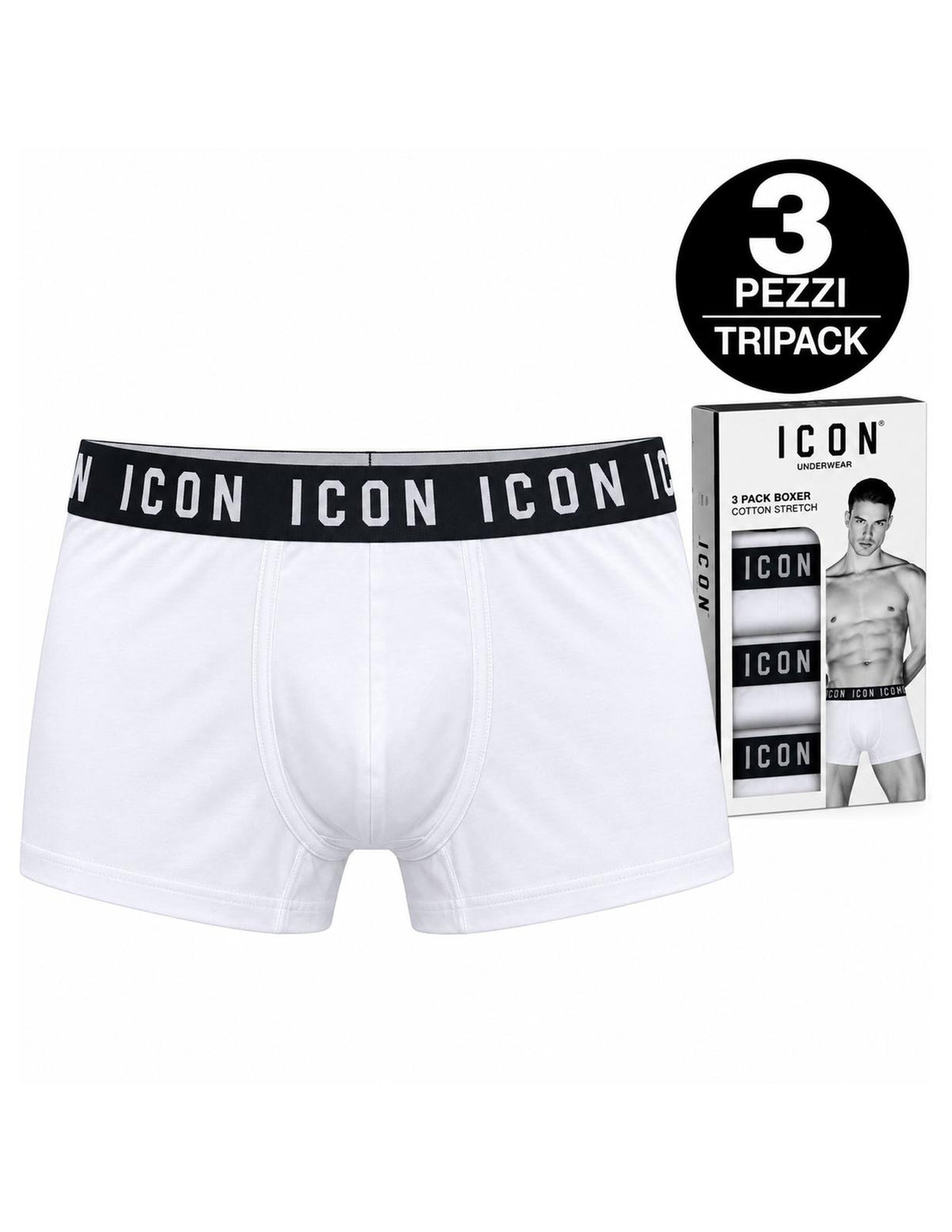 BOXER UOMO ICON CONFEZIONE DA 3 PZ