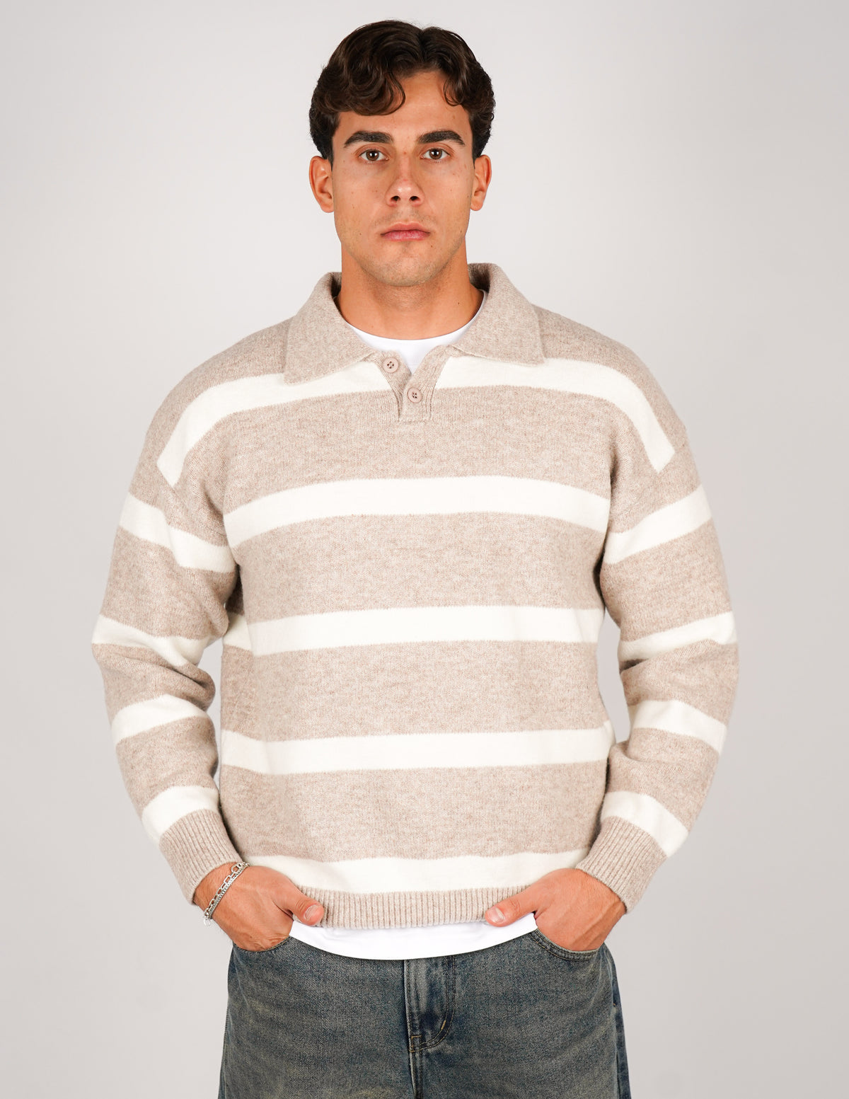 POLO RIGATA CON BOTTONE