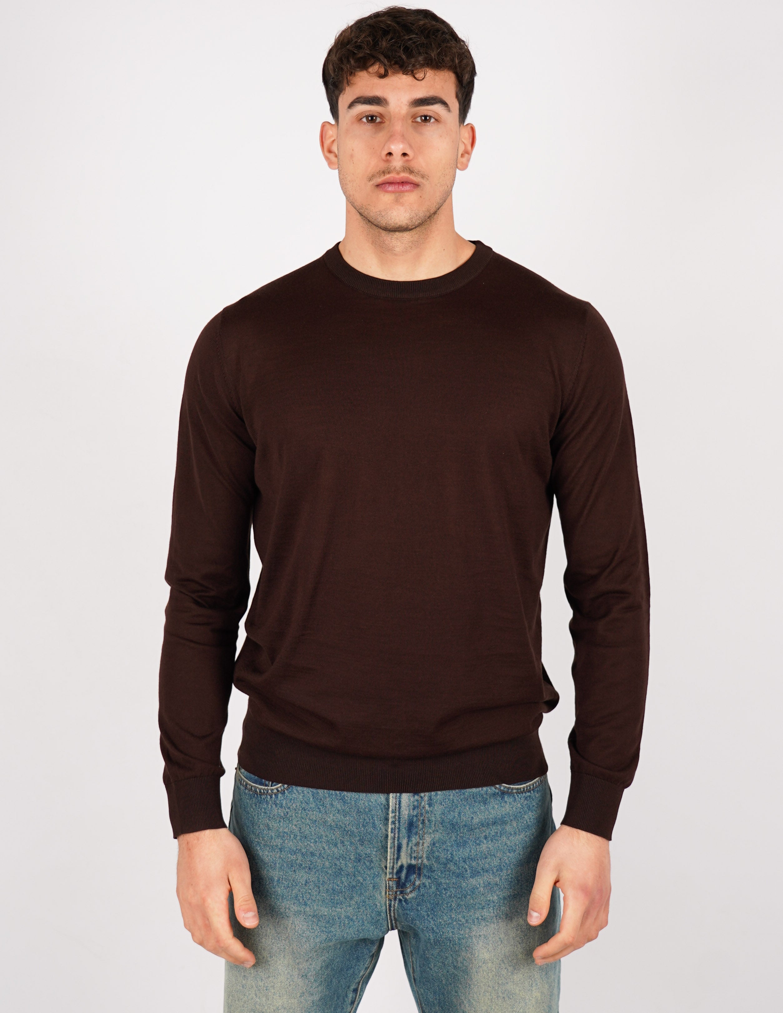 MAGLIA GIROCOLLO IN COTONE E SETA