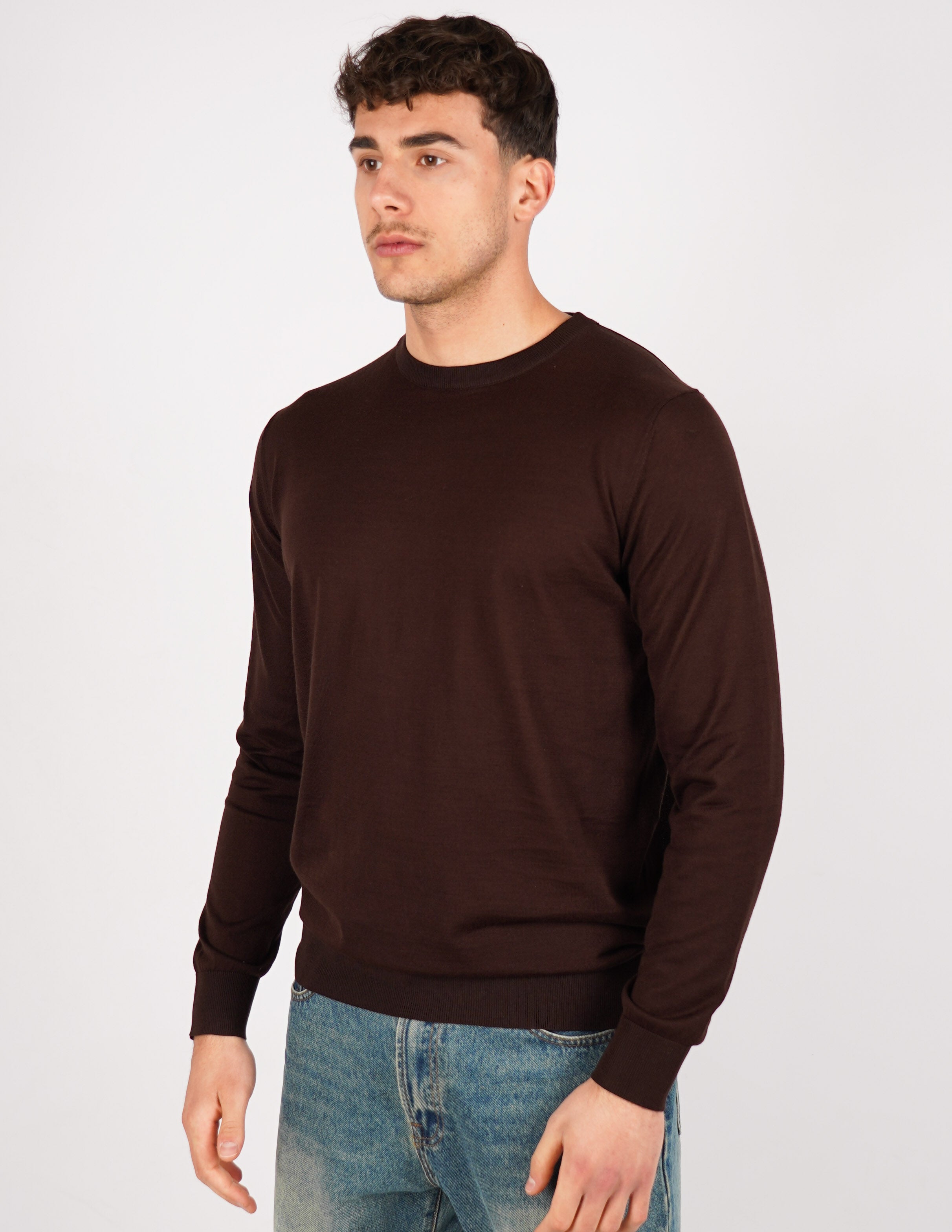 MAGLIA GIROCOLLO IN COTONE E SETA