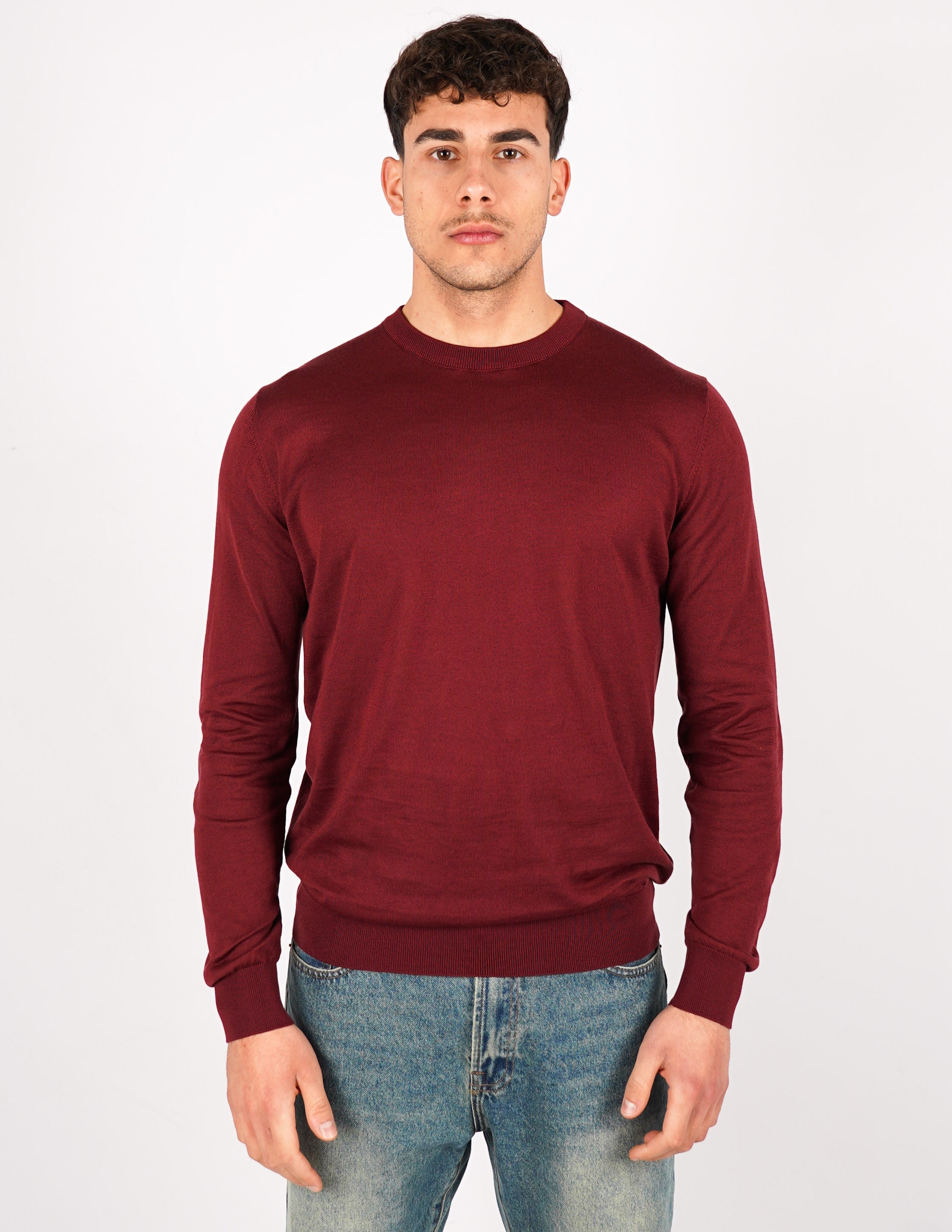 MAGLIA GIROCOLLO IN COTONE E SETA
