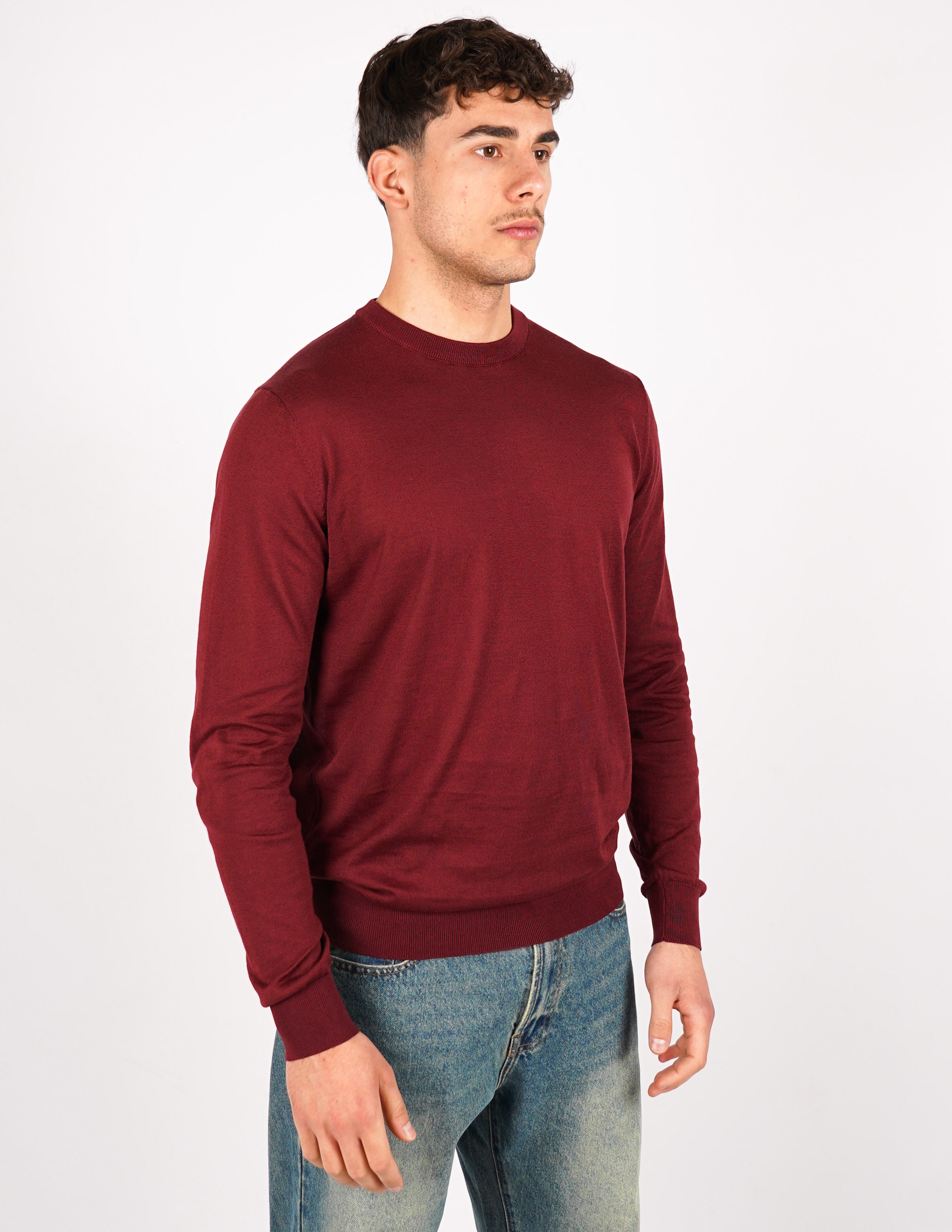 MAGLIA GIROCOLLO IN COTONE E SETA