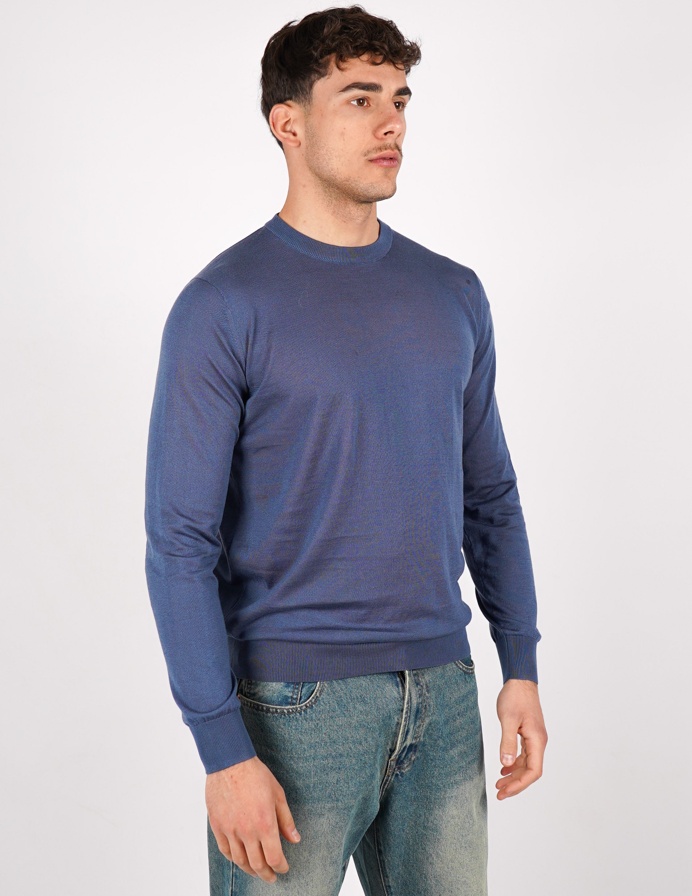 MAGLIA GIROCOLLO IN COTONE E SETA