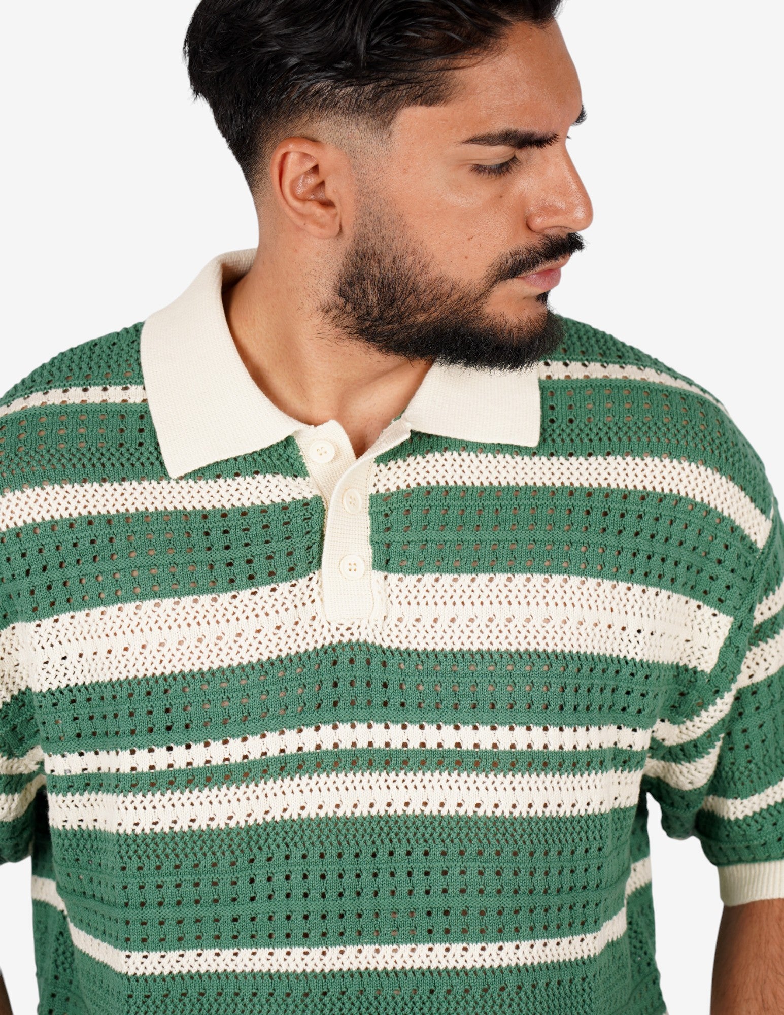 Polo in crocher rigata