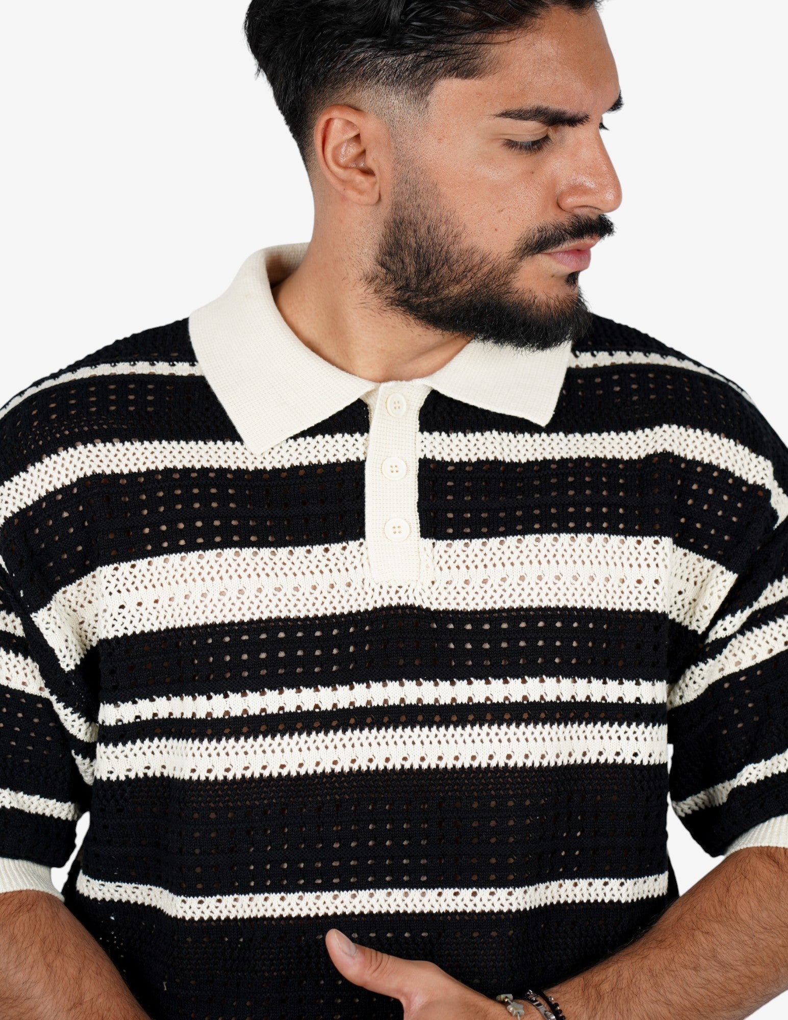 Polo in crocher rigata