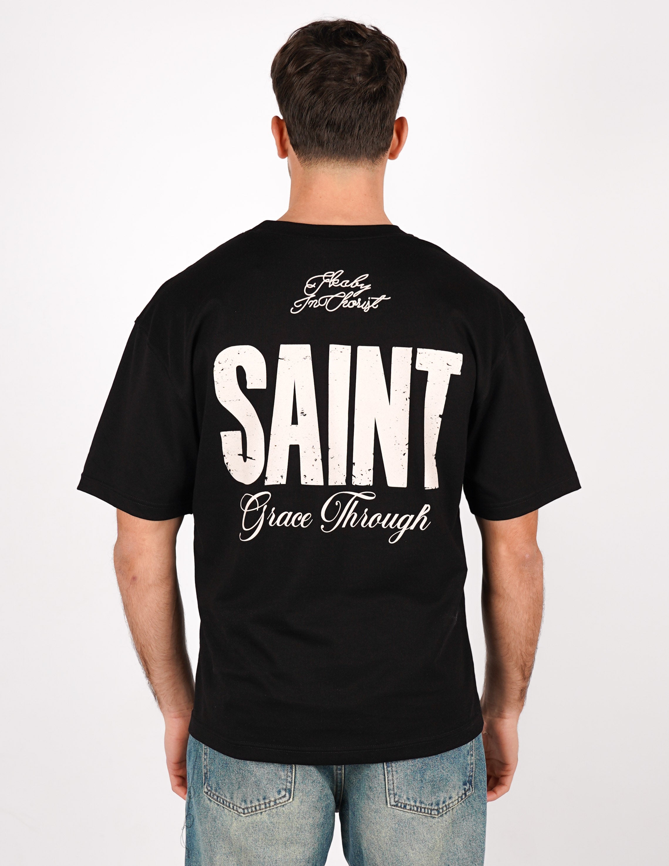 T-SHIRT "SAINT" STAMPA SUL RETRO