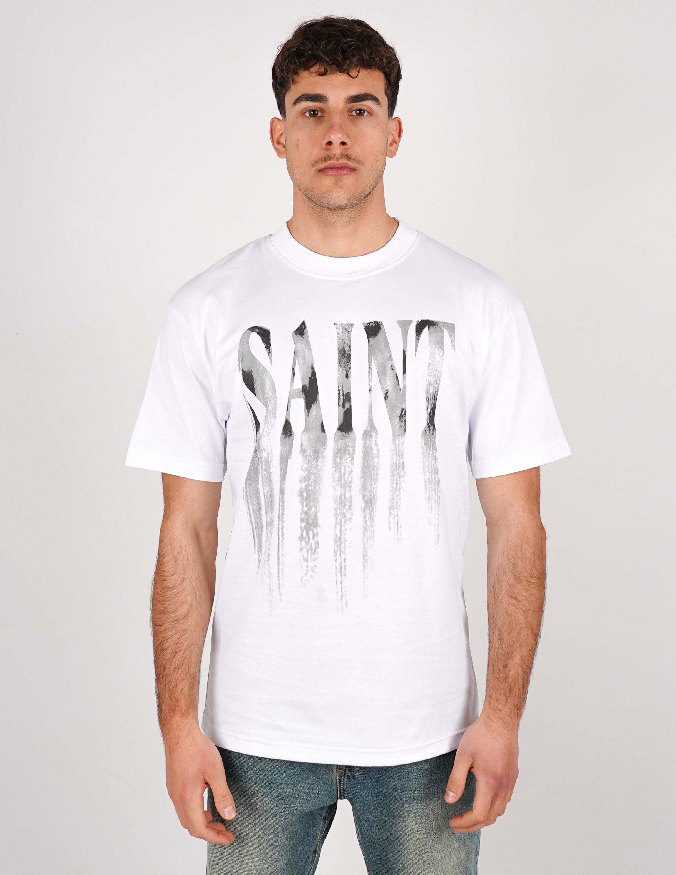 T-SHIRT STRUTTURATA LOGO "SAINT"