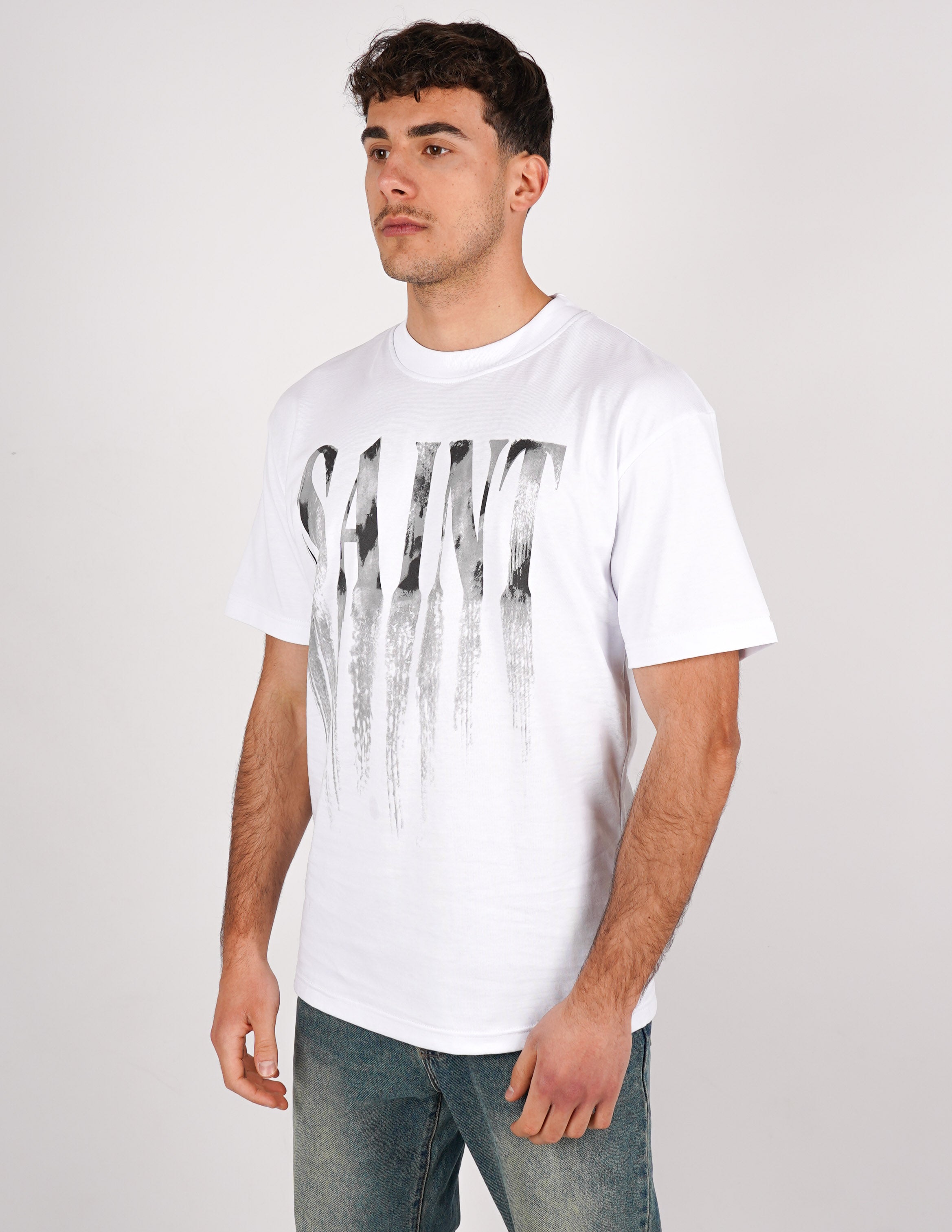 T-SHIRT STRUTTURATA LOGO "SAINT"