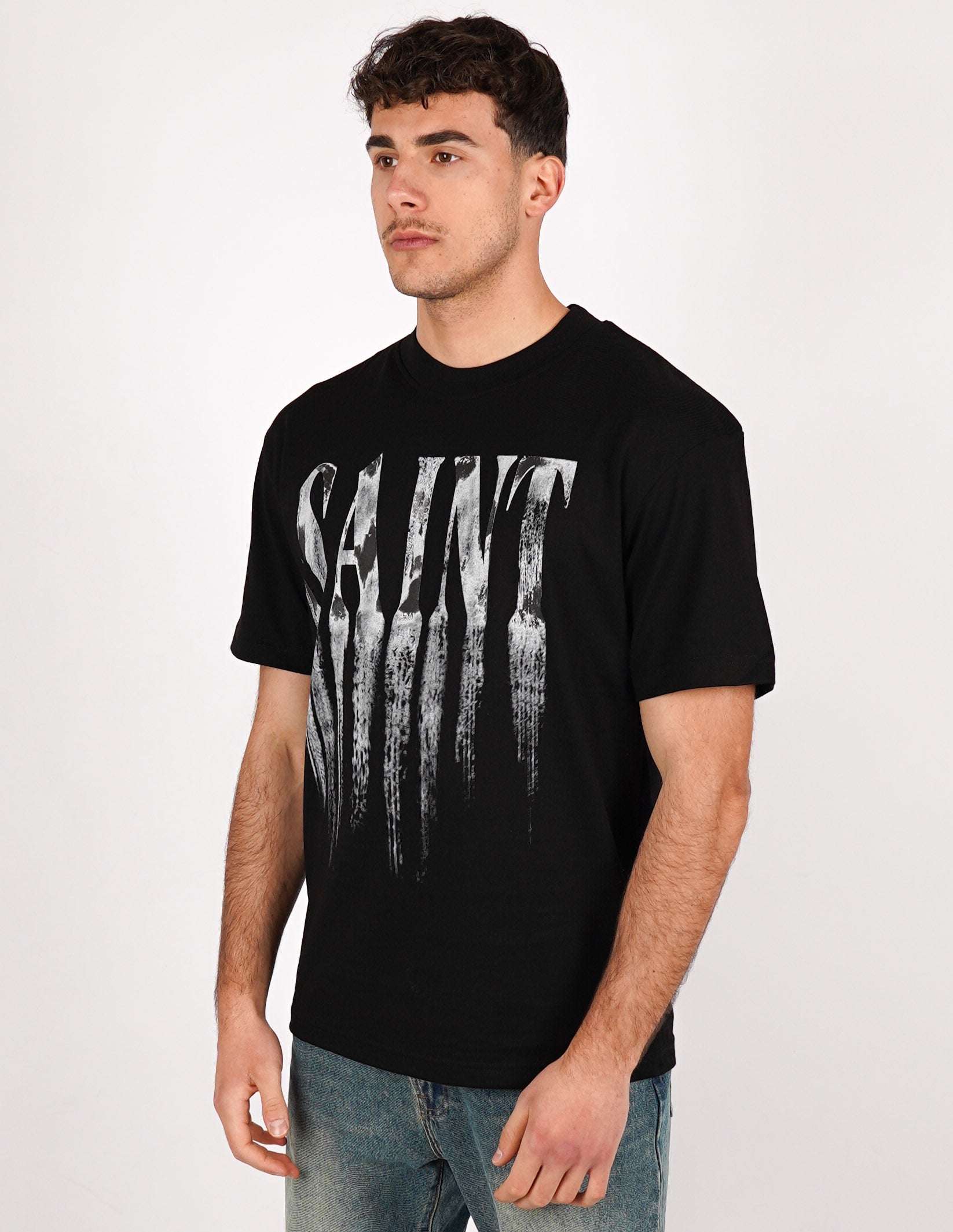 T-SHIRT STRUTTURATA LOGO "SAINT"